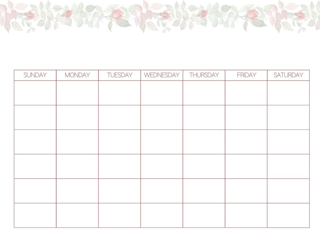 Cute Blank Calendar