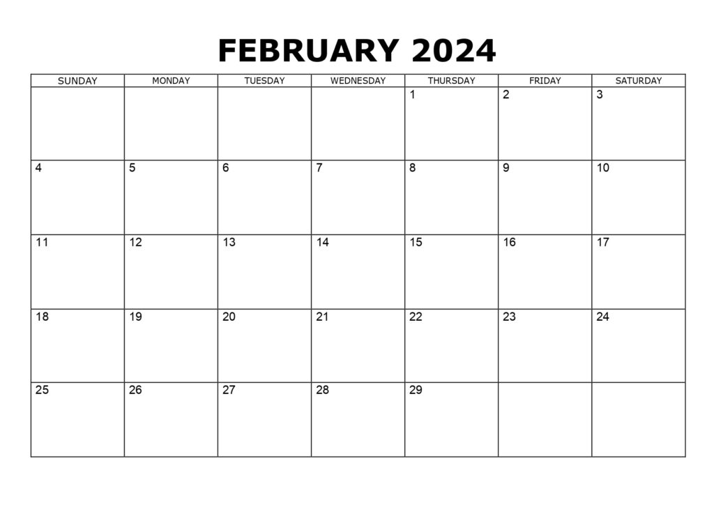February 2024 Basic Calendar