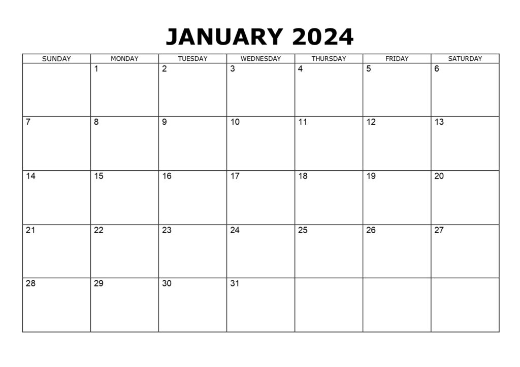 January 2024 Calendar Basic Design