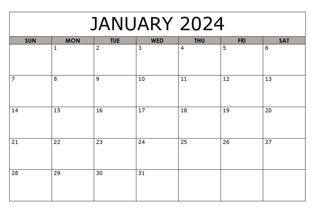 January 2024 Calendar Blank
