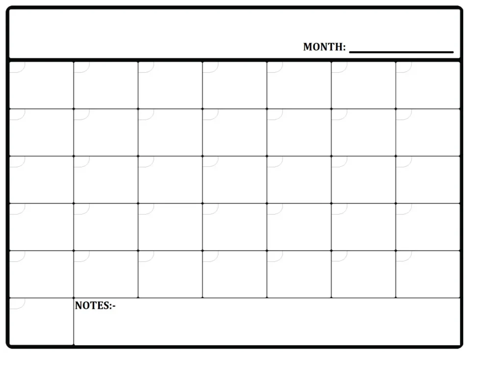 Basic Month Planner Template (Editable PDF)