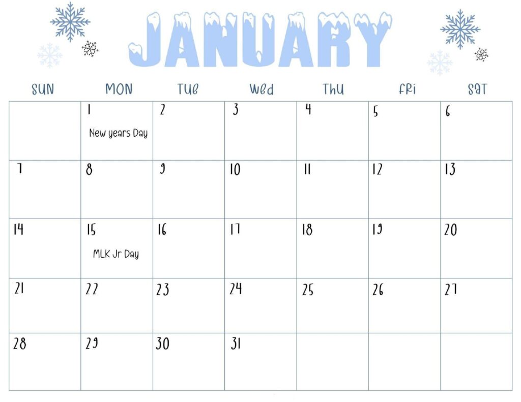 Printable January 2024 Calendar 3