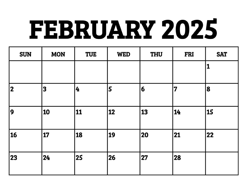 February 2025 Calendar Printable - Get Free Printable Calendar