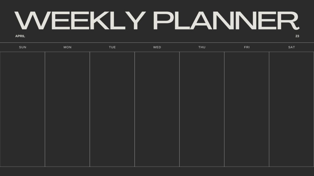 Modern Lined Printable Weekly Planner Calendar
