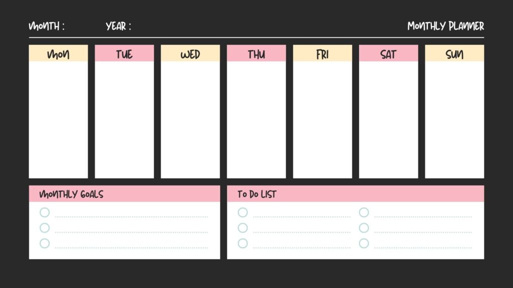 Teal Simple Monthly Schedule Planner Calendar